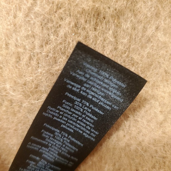 Nasty Gal Camel Colored Trench Coat Fuzzy Warm - Picture 7 of 8